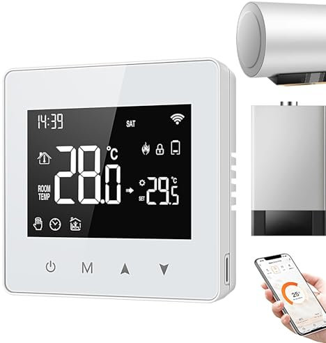 Smart Thermostat - WiFi Thermostat for Home | Programmable Home Thermostat with LCD Display | Battery Operated Household Thermostats Wall Thermostat Digital Thermostat for AC Water Heating
