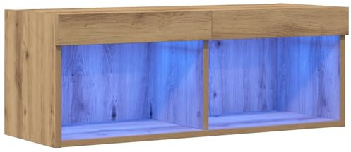 vidaXL Meuble TV avec LED Artisan Chêne 80x30x30 cm