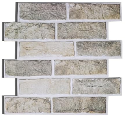 HSUYUN 10 Stück 3D Wandpaneele Selbstklebend, 3D Wandpaneele Steinoptik, 30 x 30 cm Wandverkleidung Innen, Wandverkleidung Steinoptik für Büro, Wohnung, Schlafzimmer