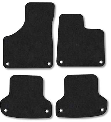 Audi A3 (2009-2012) [Cabriolet] Premium Car Mats Accessories Tailored Fit Tufted-Pile Carpet Black Trim Non-Slip Floor Mats Full Coverage Compatible Accessory Full Front & Rear Set Hand-Finished