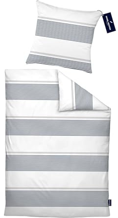 Daniel Hechter Bettwäsche Renforce 0041302 QUERSTREIFEN 1x 135x200 cm + 1x 80x80 cm, Marine
