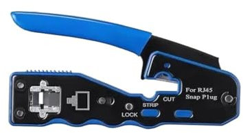 Pince à sertir Ethernet RJ45 Cat5e Cat6 Cat6a for fiches modulaires à 8 broches, avec pince à dénuder, 1 pièce