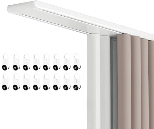 Generisch Vorhangstange 2 Läufig Gardinenschiene Deckenmontage Aluminium Gardinenstangen 50-1000cm Zweiläufige Vitragestangen für Erker Büro Schlafzimmer Raumteiler(Weiß,170cm)