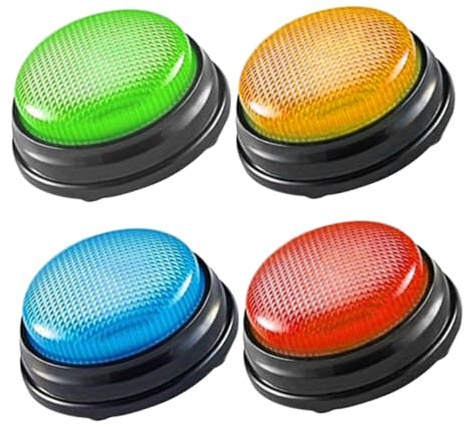 TOYANDONA 4 Stück Teiliges Quiz Buzzer mit Farbigem Sound Langlebiger Kunststoff Einzigartiger Tonerkennung für Teamspiele und Lernspiele für Familienspielabende