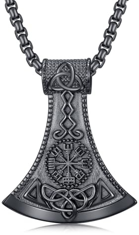 QHQPQ Viking Necklace for Men 925 Sterling Silver Viking Norse Pagan Jewelry Gifts for Women