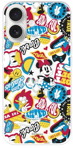 Rückseite kompatibel mit iPhone 17 Offizielle Disney Minnie Mouse Retro zum Schutz Ihres Handys. Durchsichtige flexible Silikonhülle mit offizieller Lizenz der Disney-Klassiker