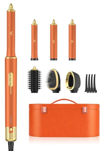 7 in 1 Hair Styler Set, Haarstyler - Airstyler, Auto-Wrap-Lockenstab und Föhnbürste Set, High Speed Ionen Föhn, Hairstyler für Schnelltrocknend, Zum Stylen, Volumengeben, Locken und Glätten