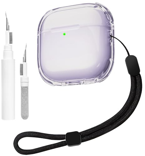Teyomi Hülle Kompatibel mit AirPods 5 / Airpod 4 mit Handschlaufe, Lila | Case Kompatibel mit AirPods 5 / Airpods 4 mit Reinigungsset, Schutzhülle für AirPods 5/4, Fallfest,Stoßfest,kabelloses Laden