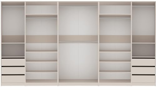Marmex Meble Garderoben-Set TRES S/C offener Kleiderschrank 6 Kleiderstangen und 6 Schubladen