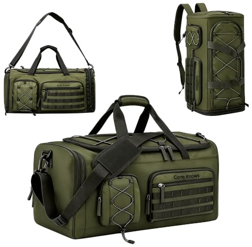 36-55L Sporttasche Herren Rucksack Damen 3-IN-1 Reisetasche mit Schuhfach Nassfach Wasserdicht Gym Duffle Bag Trainingstasche für Outdoor Fitness Reisen Grün