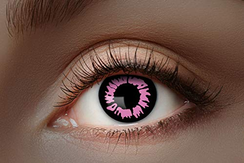 Eyecatcher 84027541-476 - Farbige UV-Kontaktlinsen, 1 Paar, für 12 Monate, Pink leuchtend, Karneval, Fasching, Halloween