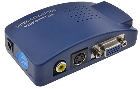 EU Gelb Composite RCA/SVHS Zum VGA Konverter Adapter CCTV/Analogue