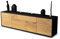 Stil.Zeit TV Schrank Lowboard Beppa, Korpus anthrazit matt, Front Holz-Design Eiche (180x49x35cm), mit Push-to-Open Technik & Leichtlaufschienen