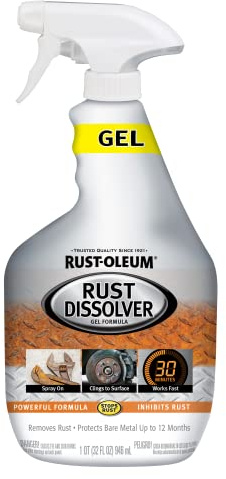 Rust-Oleum Rust Dissolver Trigger Spray Gel | Heavy-Duty Corrosion Remover for Metal Tools, Cars, Bikes, Grills, Bolts, Firearms & More | 32 oz