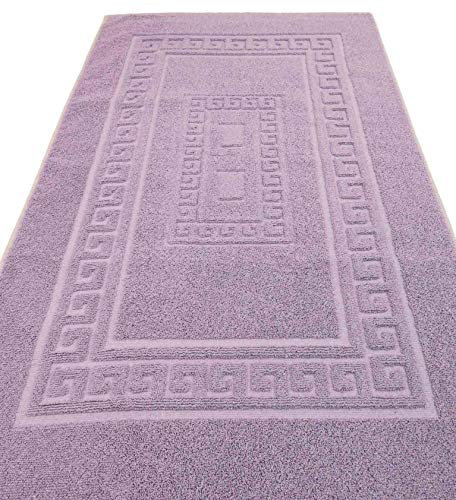 Tappeto e Set da Bagno in Spugna con Rete Antiscivolo Torino Assorbente e Facile da Lavare - Lilla, 60x120 cm.