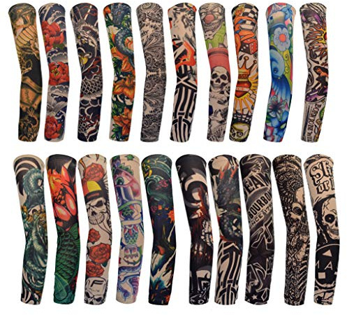 HOVEOX 20PCS Temporary Tattoo Sleeves Art Fake Tattoo Arm Sunscreen Sleeves