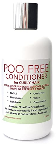 POO FREE 99% Natürliches KLÄRUNG SPÜLUNG - APFELESSIG, MANDEL, JOJOBA Mit ZITRONE & PETITGRAIN - 250 ml. Ohne Parabene, Ohne Sulfate, Ohne Silicone. Konzentriert. pH 5.5 fur Empfindliche Haut.
