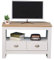 CF Furniture Corner 2 Drawers TV Unit with Shelf,TV Cabinet Storage Living Room White,Entertainment Small Sideboard for TV Modern Style- White+Oak,85x39x58cm/33.46x15.35x22.83inch
