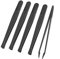 Lot de 5 pinces à épiler antistatiques en plastique - Pointe plate inclinée de précision pour bijoux, artisanat, bricolage, beauté, électronique, réparation - Noir