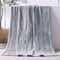 Whale Flotilla Flannel Fleece Throw Blanket for Sofa, 130x150 CM Soft Fluffy Velvet Sofa Blanket with Decorative Vintage Pattern for All Season, Warm and Lightweight, Silver Grey