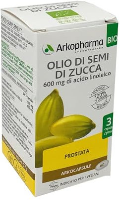 Arkopharma Arkocapsule - Olio Semi Zucca Bio Integratore, 60 Capsule