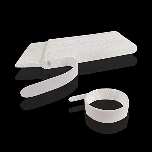 YIXISI 50 Stücke Klett Kabelbinder Wiederverschließbar, Klettband Kabelbinder, Kabelbinder mit Klett, für Zuhause Büro, Auto, PC, TV Kabel, Weiß