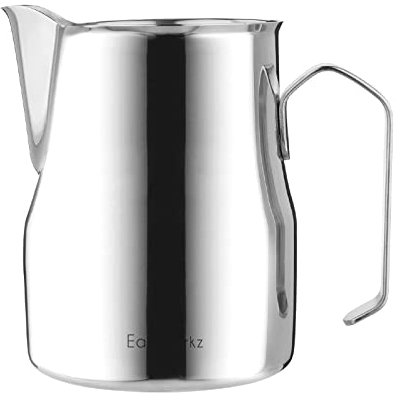 Easyworkz Jarra humeante de café de acero inoxidable, jarra de leche, 350ml taza de arte de capuchino Latte