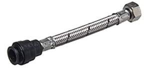 Flexible Tap Hose Connector Pack of 2 - Compression or Push Fit or Push Fit with isolating Valve 300mm Long (15mm Pushfit x 3/4F x 300mm Long)