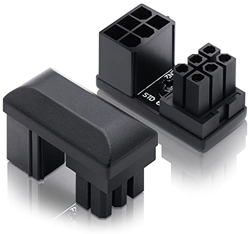 EZDIY-FAB GPU VGA PCIe 6 Pin U Turn 180 Grad Winkelstecker Stromadapter Board für Desktop-Grafikkarte-Standard+Reverse Typ 2-Pack