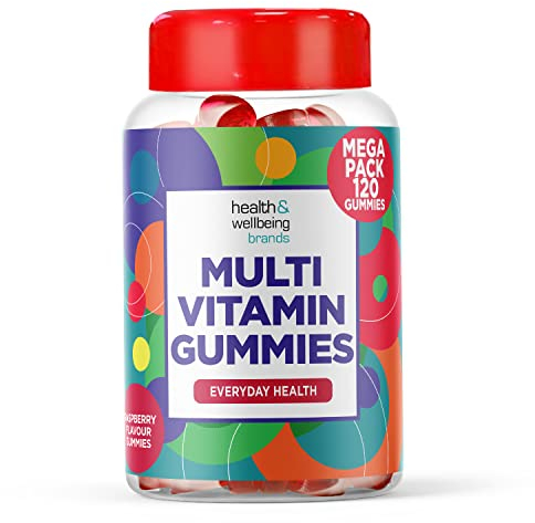 Multivitamin 120 Gummies (4 Months Supply) -Raspberry Flavour Adult Gummies with 11 Vital Vitamins & Minerals - High Strenght- Vitamin D, Zinc, Vitamin C + B - Health + Immune Support