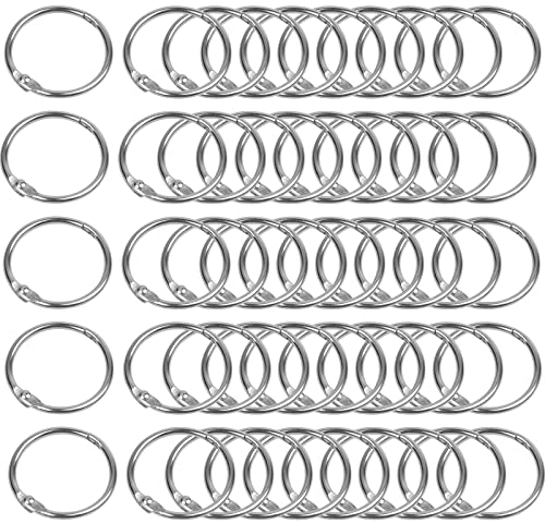 50 Stück Binder Ringe 30mm Buch Ringe Loseblatt Verbinder Ringe Metall Bücher Ringe Heftringe Schlüsselringe für Scrapbook Album Handwerk Memo-Ablage Namensschilder