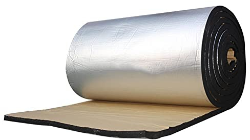 Asudaro Auto Wärme Schalldämpfungs Dämmmatte Aluminiumfolie-Schallschutz-Baumwollmatte für Türtrennwände Firewall-Hauben Auto-Schalldämm-Pad,50cmx200cm*10mm