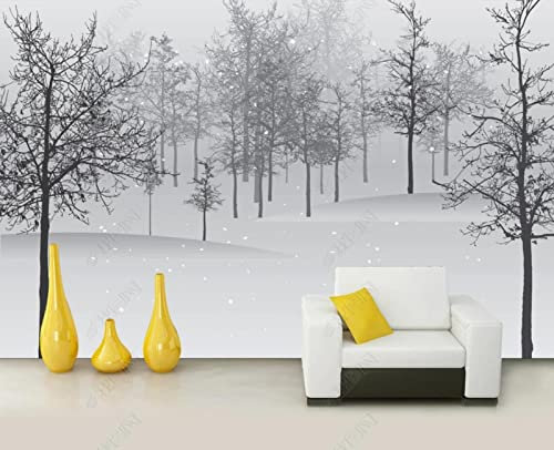 Papier Peint Panoramique Bois Noir Et Blanc Papier Peint Intissé 3D Murale Tableaux Muraux Tapisserie Salon Chambre