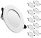 Faretti Led da Incasso Per Cartongesso,7W Equivalenti a 70W,Luce Bianca Calda 2700K Luci Ultrasottili da Soffitto per Cartongesso da Interno,Rotondo Alluminio Métal,Slim Bianca Downlights, Set da 10