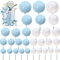 Kuchen Dekoration Kugel,50 Stück Schaum Ball Kuchen Picks Cupcake Perle Bälle DIY Kuchen Einlage Topper Geburtstag Kuchen Dekoration, für Valentinstag Geburtstag Hochzeit Bedarf Deko (Blau weiß)