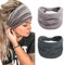 Haarband Damen Extra Breit Stirnband Boho Haarbänder Yoga Knot Stirnbänder Sport Elastische Haarschmuck （Dunkelgrau + Hellgrau）