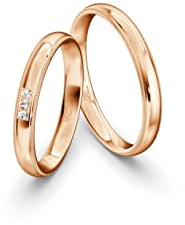JC Trauringe Gold 333 Gold Paarpreis Poliert I Partnerringe Rotgold mit Gravur in edler Schatulle I 2 Hochzeitsringe Herrenring ohne & Damenring mit Zirkoniasteine I ICT45