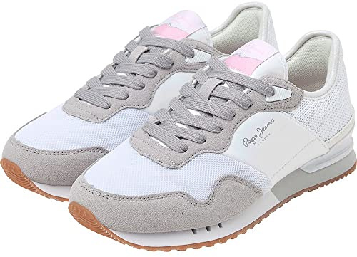Pepe Jeans London Troy WSneaker für Damen, weiß, 6 UK