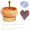 DIYARTS Wooden Bead Spinner, DIY Making Bead Spinner Kit, Gem Workshop Bead Loader Bead Spinner Bowl with Multicolored Beads, Elastic Line, Curved Beading Needle for Craft DIY Jewelry Making
