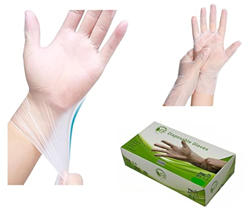 EF PLASTIC BOX OF 200 Multi-Purpose Disposable Clear Gloves | Powder, Vinyl, Latex Free | Food Preparation and Catering Purpose | | Cleaning & Household | Salon, Mechanic (Extra Large)