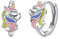 Einhorn Ohrringe Kinder Creolen 925 Sterling Silber Einhorn Ohrringe Kleine Ohrringe Tiere Ohrringe Einhorn Schmuck für Frauen Tochter Kinder Geburtstag Geschenk