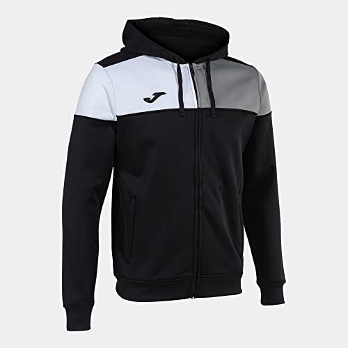 Jacke mit kapuze mann Crew V schwarz grau weiss