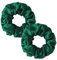 Haargummi Scrunchies Seide Haare Ringe Satin Haargummis I Reduziert Haarschäden - 2 Stücke Haargummi Weich Elastisch Silk Skrunschis für Mädchen & Damen (Dunkelgrün,L)