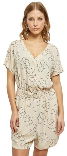 Urban Classics Damen Jumpsuit Ladies Short Viscose Belt Jumpsuit softseagrassflower XXL