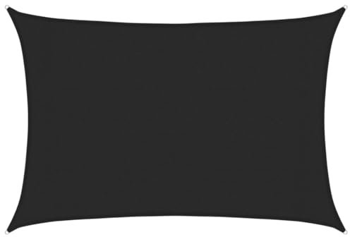 vidaXL Voile d'Ombrage Protection Voile Solaire Voile de Parasol Anti UV Jardin Patio Terrasse Balcon Extérieur 160 g/m² Noir 3x5 m PEHD