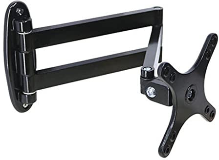 JUSHZ TV Standfuss TV Ständer 24 Zoll Rollbar TV Standfuß Fernsehtisch Fernsehständer Schwenkbar Aufhänger Für LCD-Monitore Universell Drehbar Einziehbar Einstellbar (14-24inches,Black)