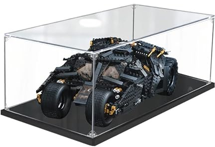 Acrylic Display Case Box for Lego Batman Batmobile Tumbler 76240 Building Blocks Model Set,Dust-Proof Transparent Clear Display Box Showcase (The Model NOT Included)(2mm)