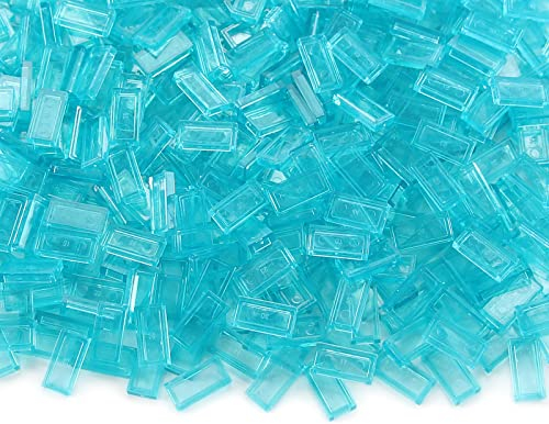 Transparent Hellblau 1×2 Fliesen ×700 Stück Teile und Stücke, Bulk Bausteine Flachsteine für Glatte Oberfläche Bodenwand, Spielzeug Zubehör Kompatibel mit Großen Marken