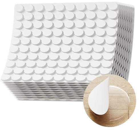 CLKE 1000 Double Sided Sticky Dots Clear Acrylic Multi-Purpose Glue Dots No Trace for Craft Decoration Round White 10mm