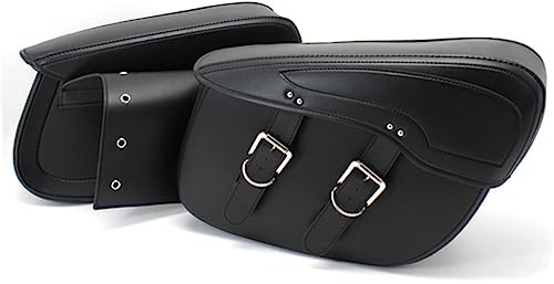VKEID Motorrad Werkzeugtasche Motorrad-Seitenbox, Retro-Stil, PU-Leder, einfarbig, einfache Multifunktions-Seitenbox, Motorrad-Zubehör